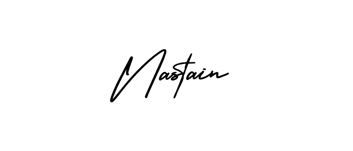 How to make Nastain name signature. Use AmerikaSignatureDemo-Regular style for creating short signs online. This is the latest handwritten sign. Nastain signature style 3 images and pictures png