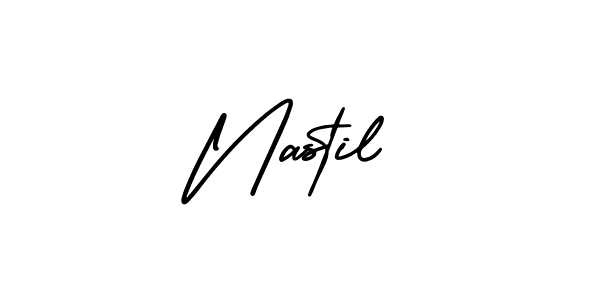 AmerikaSignatureDemo-Regular is a professional signature style that is perfect for those who want to add a touch of class to their signature. It is also a great choice for those who want to make their signature more unique. Get Nastil name to fancy signature for free. Nastil signature style 3 images and pictures png