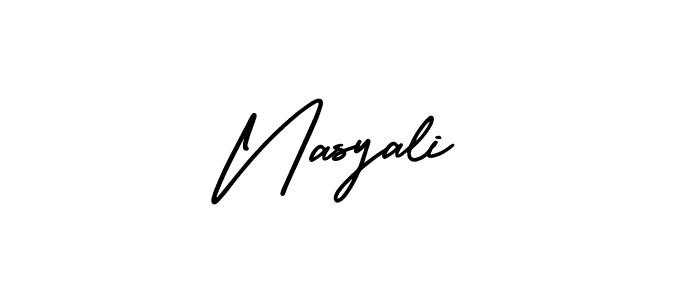 How to make Nasyali signature? AmerikaSignatureDemo-Regular is a professional autograph style. Create handwritten signature for Nasyali name. Nasyali signature style 3 images and pictures png