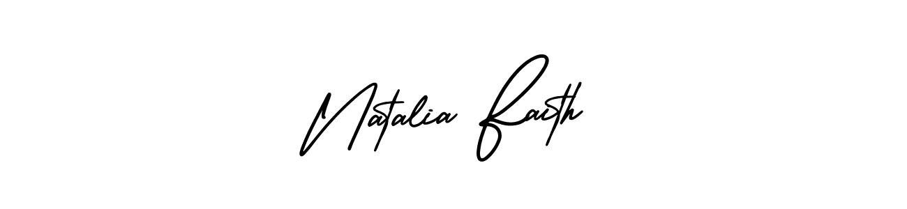 How to make Natalia Faith name signature. Use AmerikaSignatureDemo-Regular style for creating short signs online. This is the latest handwritten sign. Natalia Faith signature style 3 images and pictures png