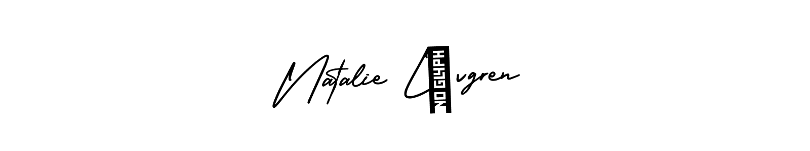 You should practise on your own different ways (AmerikaSignatureDemo-Regular) to write your name (Natalie Lövgren) in signature. don't let someone else do it for you. Natalie Lövgren signature style 3 images and pictures png