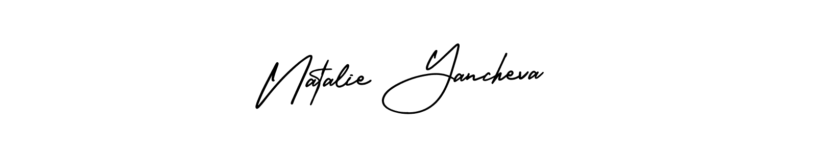 Check out images of Autograph of Natalie Yancheva name. Actor Natalie Yancheva Signature Style. AmerikaSignatureDemo-Regular is a professional sign style online. Natalie Yancheva signature style 3 images and pictures png