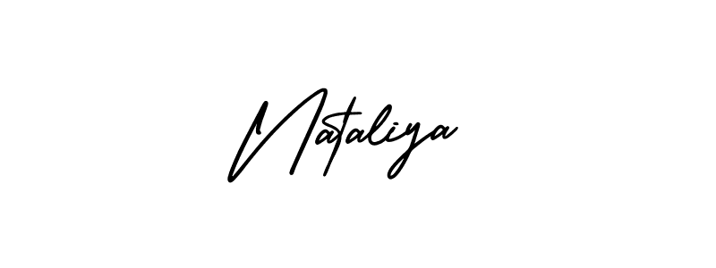 Nataliya stylish signature style. Best Handwritten Sign (AmerikaSignatureDemo-Regular) for my name. Handwritten Signature Collection Ideas for my name Nataliya. Nataliya signature style 3 images and pictures png