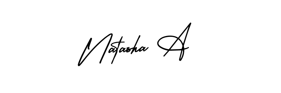 The best way (AmerikaSignatureDemo-Regular) to make a short signature is to pick only two or three words in your name. The name Natasha A include a total of six letters. For converting this name. Natasha A signature style 3 images and pictures png