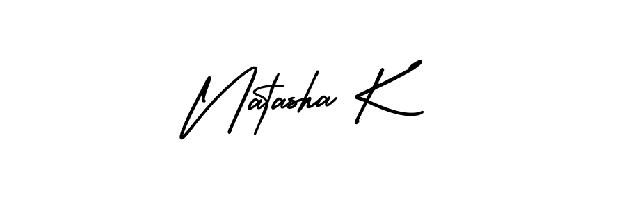 Create a beautiful signature design for name Natasha K. With this signature (AmerikaSignatureDemo-Regular) fonts, you can make a handwritten signature for free. Natasha K signature style 3 images and pictures png