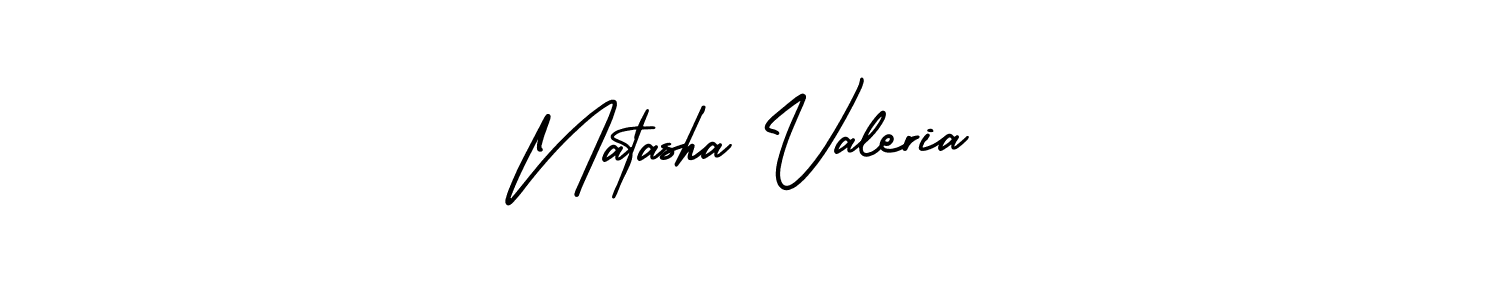 How to make Natasha Valeria name signature. Use AmerikaSignatureDemo-Regular style for creating short signs online. This is the latest handwritten sign. Natasha Valeria signature style 3 images and pictures png