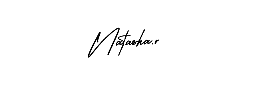 Use a signature maker to create a handwritten signature online. With this signature software, you can design (AmerikaSignatureDemo-Regular) your own signature for name Natasha.r. Natasha.r signature style 3 images and pictures png