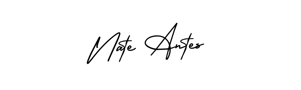 Make a beautiful signature design for name Nate Antes. With this signature (AmerikaSignatureDemo-Regular) style, you can create a handwritten signature for free. Nate Antes signature style 3 images and pictures png