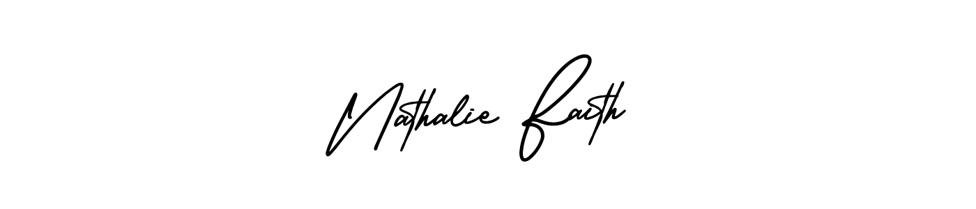 This is the best signature style for the Nathalie Faith name. Also you like these signature font (AmerikaSignatureDemo-Regular). Mix name signature. Nathalie Faith signature style 3 images and pictures png