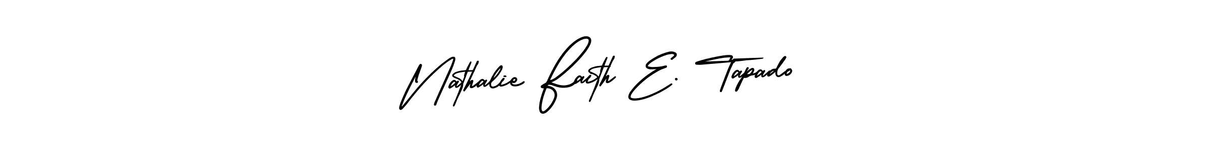 Nathalie Faith E. Tapado stylish signature style. Best Handwritten Sign (AmerikaSignatureDemo-Regular) for my name. Handwritten Signature Collection Ideas for my name Nathalie Faith E. Tapado. Nathalie Faith E. Tapado signature style 3 images and pictures png