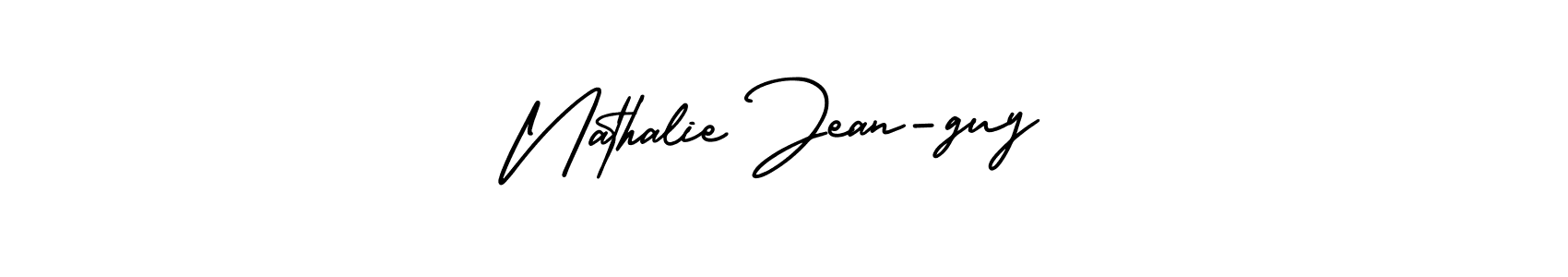 AmerikaSignatureDemo-Regular is a professional signature style that is perfect for those who want to add a touch of class to their signature. It is also a great choice for those who want to make their signature more unique. Get Nathalie Jean-guy name to fancy signature for free. Nathalie Jean-guy signature style 3 images and pictures png