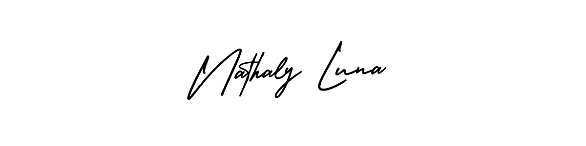 Nathaly Luna stylish signature style. Best Handwritten Sign (AmerikaSignatureDemo-Regular) for my name. Handwritten Signature Collection Ideas for my name Nathaly Luna. Nathaly Luna signature style 3 images and pictures png