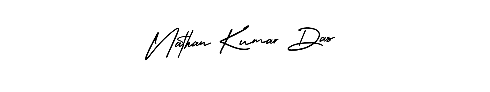 The best way (AmerikaSignatureDemo-Regular) to make a short signature is to pick only two or three words in your name. The name Nathan Kumar Das include a total of six letters. For converting this name. Nathan Kumar Das signature style 3 images and pictures png