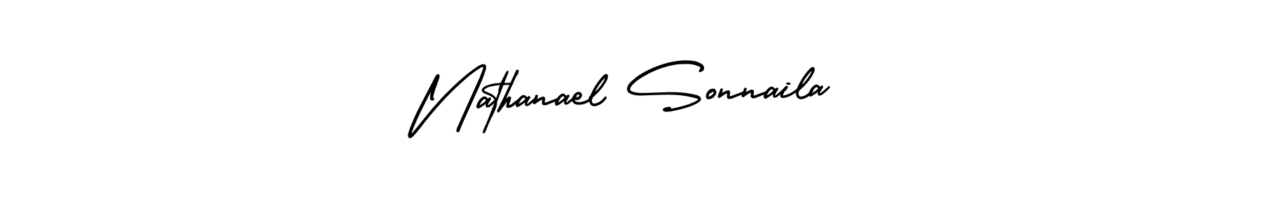 How to make Nathanael Sonnaila name signature. Use AmerikaSignatureDemo-Regular style for creating short signs online. This is the latest handwritten sign. Nathanael Sonnaila signature style 3 images and pictures png