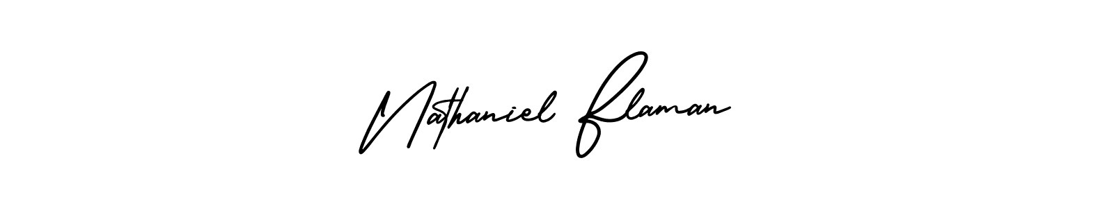 AmerikaSignatureDemo-Regular is a professional signature style that is perfect for those who want to add a touch of class to their signature. It is also a great choice for those who want to make their signature more unique. Get Nathaniel Flaman name to fancy signature for free. Nathaniel Flaman signature style 3 images and pictures png