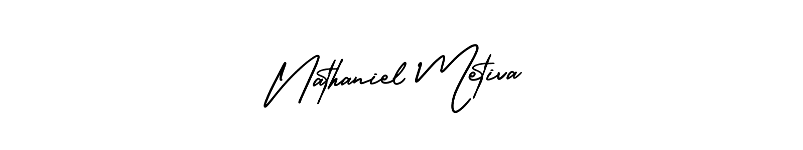 Use a signature maker to create a handwritten signature online. With this signature software, you can design (AmerikaSignatureDemo-Regular) your own signature for name Nathaniel Metiva. Nathaniel Metiva signature style 3 images and pictures png