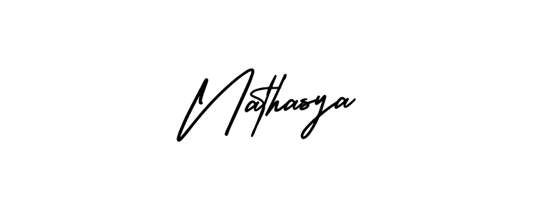 How to make Nathasya signature? AmerikaSignatureDemo-Regular is a professional autograph style. Create handwritten signature for Nathasya name. Nathasya signature style 3 images and pictures png