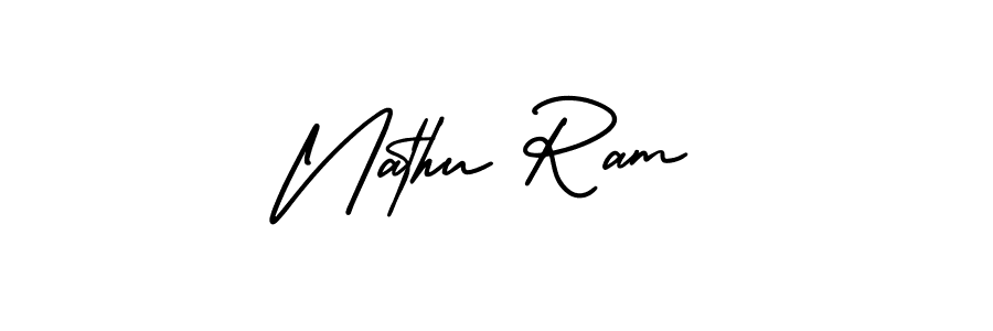 Nathu Ram stylish signature style. Best Handwritten Sign (AmerikaSignatureDemo-Regular) for my name. Handwritten Signature Collection Ideas for my name Nathu Ram. Nathu Ram signature style 3 images and pictures png