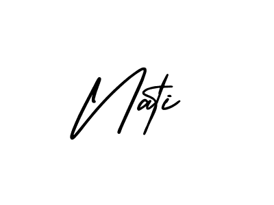 It looks lik you need a new signature style for name Nati. Design unique handwritten (AmerikaSignatureDemo-Regular) signature with our free signature maker in just a few clicks. Nati signature style 3 images and pictures png