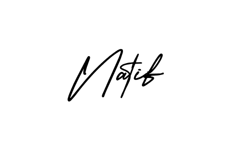 Design your own signature with our free online signature maker. With this signature software, you can create a handwritten (AmerikaSignatureDemo-Regular) signature for name Natif. Natif signature style 3 images and pictures png
