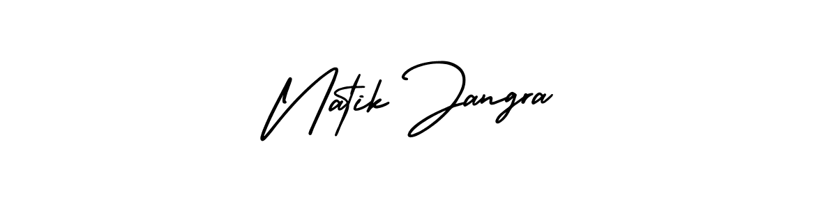 Make a beautiful signature design for name Natik Jangra. With this signature (AmerikaSignatureDemo-Regular) style, you can create a handwritten signature for free. Natik Jangra signature style 3 images and pictures png