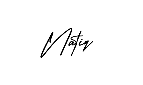 Create a beautiful signature design for name Natiq. With this signature (AmerikaSignatureDemo-Regular) fonts, you can make a handwritten signature for free. Natiq signature style 3 images and pictures png