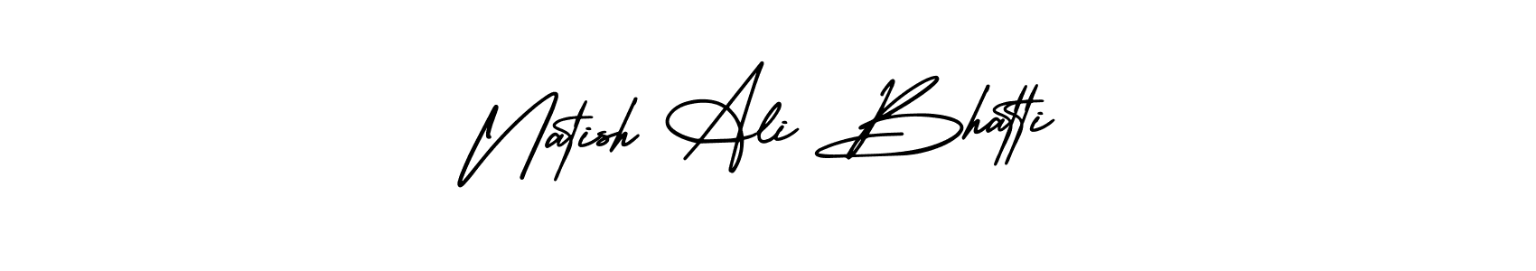 How to make Natish Ali Bhatti name signature. Use AmerikaSignatureDemo-Regular style for creating short signs online. This is the latest handwritten sign. Natish Ali Bhatti signature style 3 images and pictures png