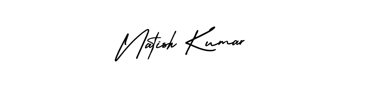 Design your own signature with our free online signature maker. With this signature software, you can create a handwritten (AmerikaSignatureDemo-Regular) signature for name Natish Kumar. Natish Kumar signature style 3 images and pictures png