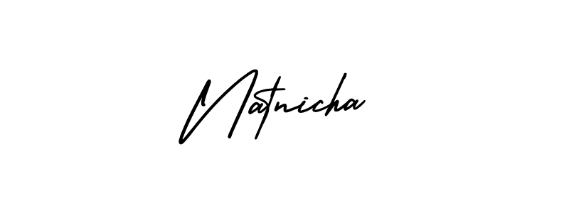 How to make Natnicha signature? AmerikaSignatureDemo-Regular is a professional autograph style. Create handwritten signature for Natnicha name. Natnicha signature style 3 images and pictures png