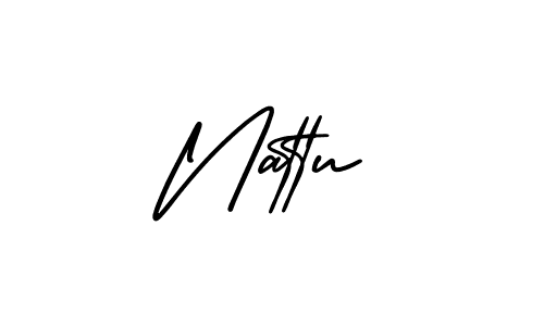 Make a beautiful signature design for name Nattu. With this signature (AmerikaSignatureDemo-Regular) style, you can create a handwritten signature for free. Nattu signature style 3 images and pictures png