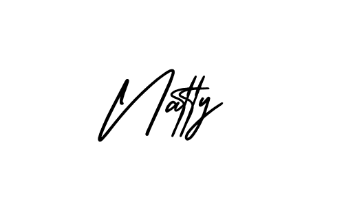 Use a signature maker to create a handwritten signature online. With this signature software, you can design (AmerikaSignatureDemo-Regular) your own signature for name Natty. Natty signature style 3 images and pictures png