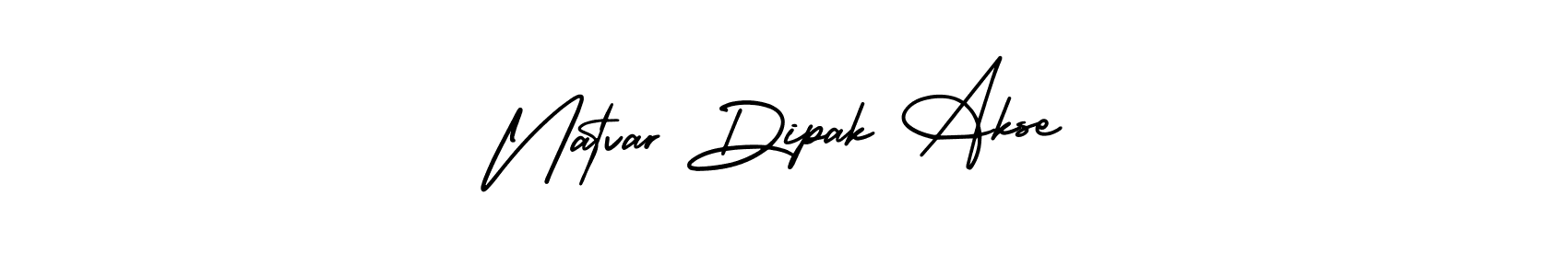 Similarly AmerikaSignatureDemo-Regular is the best handwritten signature design. Signature creator online .You can use it as an online autograph creator for name Natvar Dipak Akse. Natvar Dipak Akse signature style 3 images and pictures png