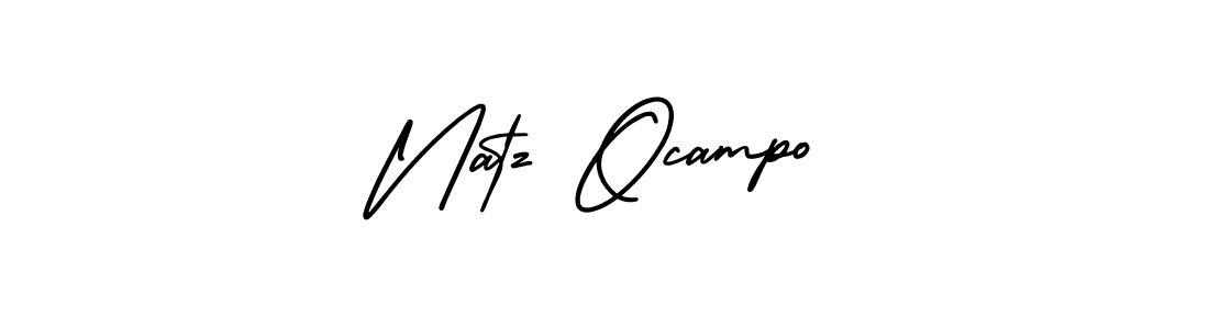How to make Natz Ocampo name signature. Use AmerikaSignatureDemo-Regular style for creating short signs online. This is the latest handwritten sign. Natz Ocampo signature style 3 images and pictures png