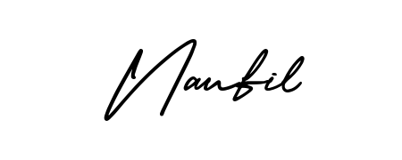 You should practise on your own different ways (AmerikaSignatureDemo-Regular) to write your name (Naufil) in signature. Don't let someone else do it for you. Naufil signature style 3 images and pictures png