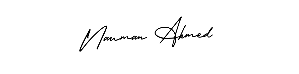 How to make Nauman Ahmed signature? AmerikaSignatureDemo-Regular is a professional autograph style. Create handwritten signature for Nauman Ahmed name. Nauman Ahmed signature style 3 images and pictures png