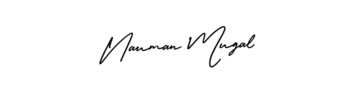 Nauman Mugal stylish signature style. Best Handwritten Sign (AmerikaSignatureDemo-Regular) for my name. Handwritten Signature Collection Ideas for my name Nauman Mugal. Nauman Mugal signature style 3 images and pictures png