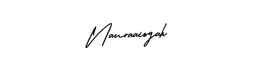 How to make Nauraaisyah name signature. Use AmerikaSignatureDemo-Regular style for creating short signs online. This is the latest handwritten sign. Nauraaisyah signature style 3 images and pictures png