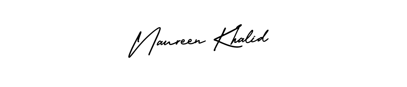How to make Naureen Khalid name signature. Use AmerikaSignatureDemo-Regular style for creating short signs online. This is the latest handwritten sign. Naureen Khalid signature style 3 images and pictures png