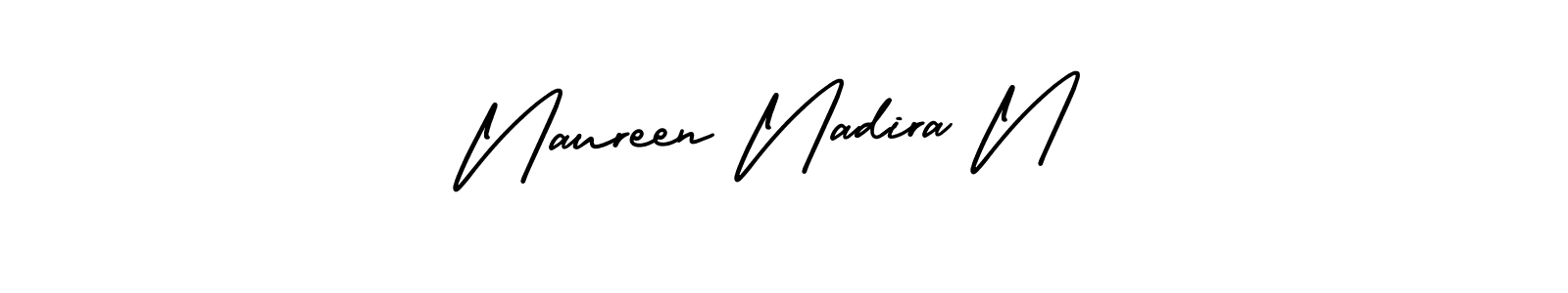 It looks lik you need a new signature style for name Naureen Nadira N. Design unique handwritten (AmerikaSignatureDemo-Regular) signature with our free signature maker in just a few clicks. Naureen Nadira N signature style 3 images and pictures png