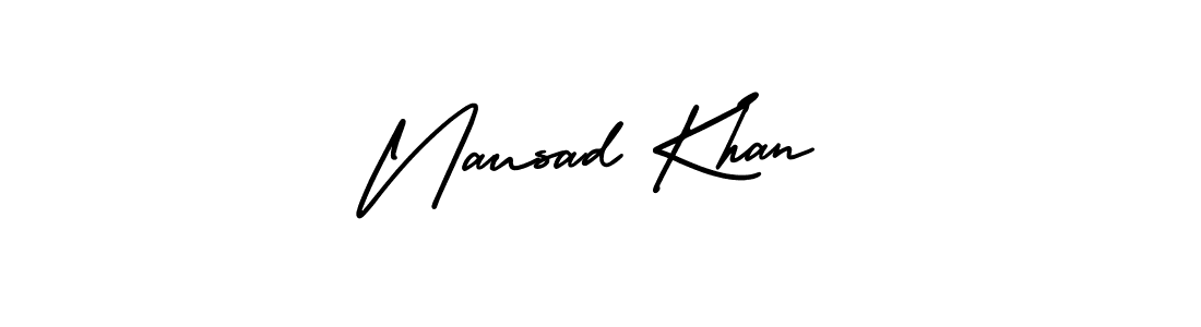 AmerikaSignatureDemo-Regular is a professional signature style that is perfect for those who want to add a touch of class to their signature. It is also a great choice for those who want to make their signature more unique. Get Nausad Khan name to fancy signature for free. Nausad Khan signature style 3 images and pictures png
