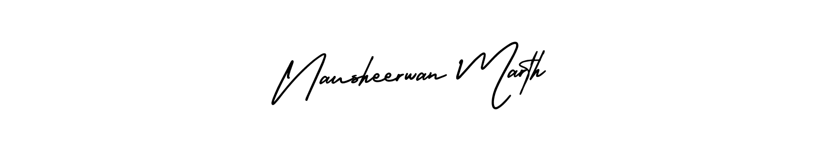The best way (AmerikaSignatureDemo-Regular) to make a short signature is to pick only two or three words in your name. The name Nausheerwan Marth include a total of six letters. For converting this name. Nausheerwan Marth signature style 3 images and pictures png