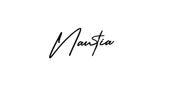 How to make Nautia signature? AmerikaSignatureDemo-Regular is a professional autograph style. Create handwritten signature for Nautia name. Nautia signature style 3 images and pictures png