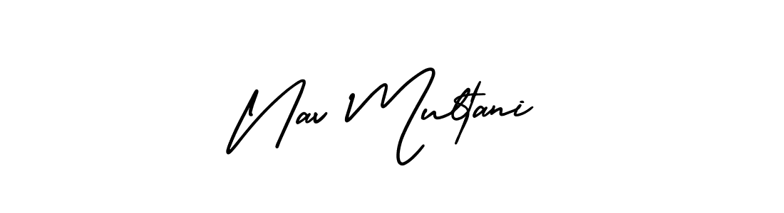 The best way (AmerikaSignatureDemo-Regular) to make a short signature is to pick only two or three words in your name. The name Nav Multani include a total of six letters. For converting this name. Nav Multani signature style 3 images and pictures png