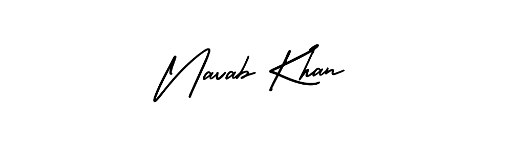 Also You can easily find your signature by using the search form. We will create Navab Khan name handwritten signature images for you free of cost using AmerikaSignatureDemo-Regular sign style. Navab Khan signature style 3 images and pictures png