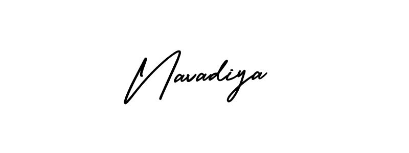 How to make Navadiya signature? AmerikaSignatureDemo-Regular is a professional autograph style. Create handwritten signature for Navadiya name. Navadiya signature style 3 images and pictures png