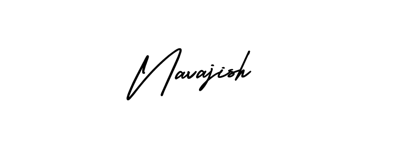 The best way (AmerikaSignatureDemo-Regular) to make a short signature is to pick only two or three words in your name. The name Navajish include a total of six letters. For converting this name. Navajish signature style 3 images and pictures png