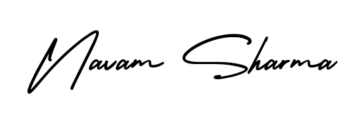 Download transparent PNG signature for name Navam Sharma styled with AmerikaSignatureDemo-Regular font. Ready to paste directly into PDF and Word agreements. Navam Sharma signature style 3 images and pictures png