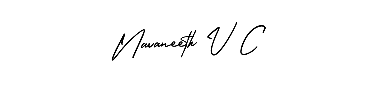 if you are searching for the best signature style for your name Navaneeth V C. so please give up your signature search. here we have designed multiple signature styles  using AmerikaSignatureDemo-Regular. Navaneeth V C signature style 3 images and pictures png