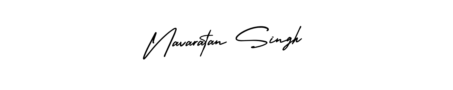How to make Navaratan Singh name signature. Use AmerikaSignatureDemo-Regular style for creating short signs online. This is the latest handwritten sign. Navaratan Singh signature style 3 images and pictures png