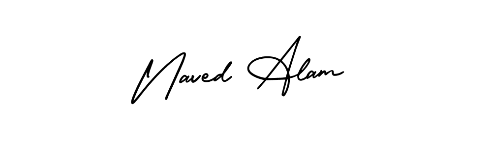 Design your own signature with our free online signature maker. With this signature software, you can create a handwritten (AmerikaSignatureDemo-Regular) signature for name Naved Alam. Naved Alam signature style 3 images and pictures png